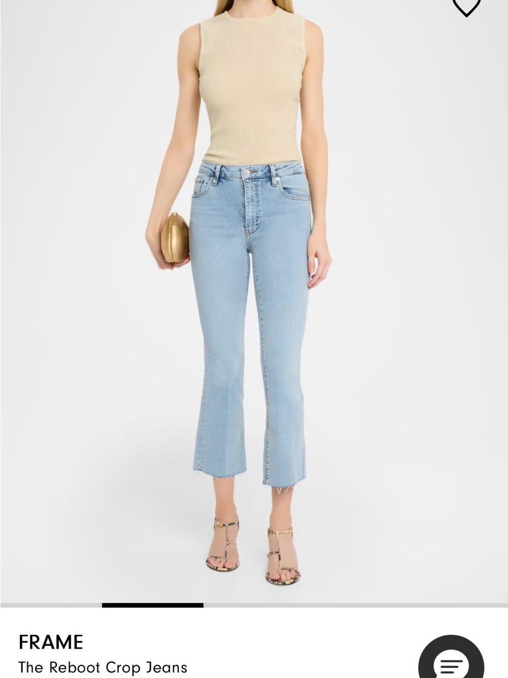 Frame Denim Light Blue Boot-Cut Reboot Crop Jeans